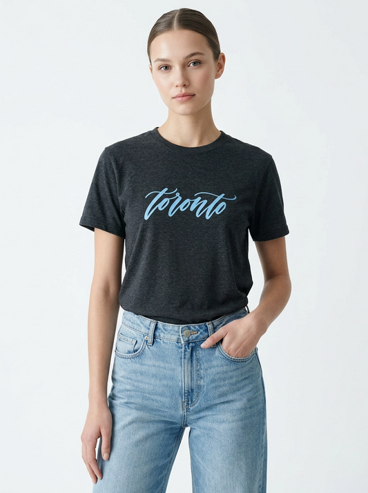 Toronto T-Shirt, Charcoal and Blue
